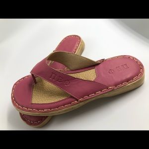 Pink Pi Beta Phi Greek embossed thong sandals so 8